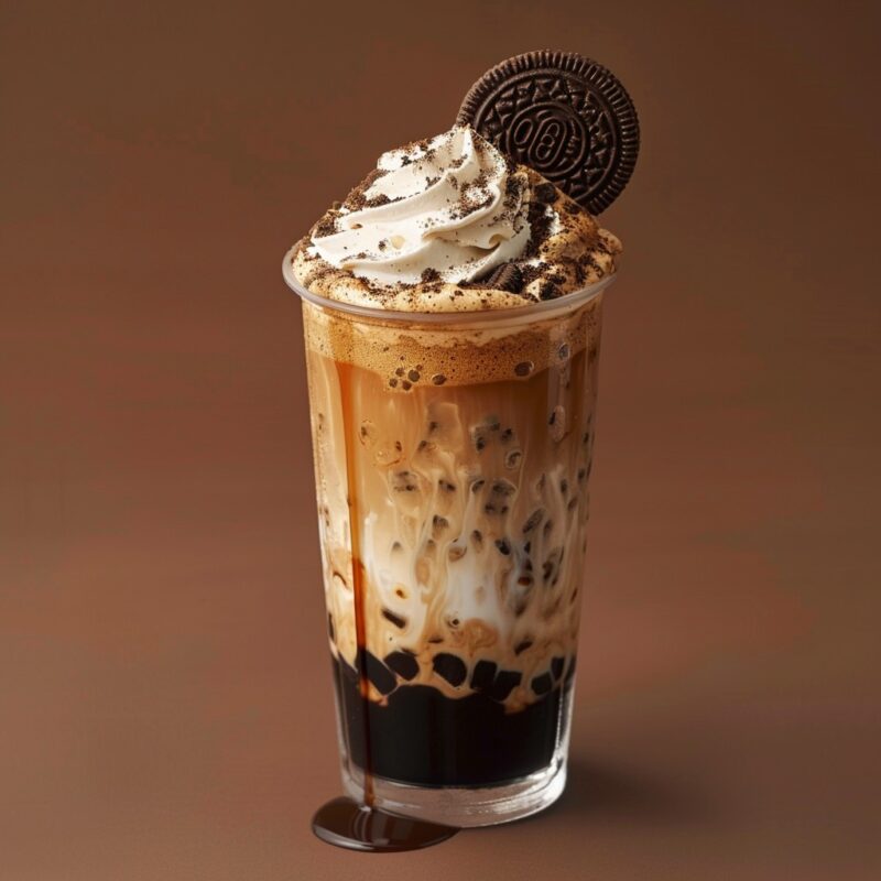 the making of Oreo Cold Coffee - Step-by-Step Guide